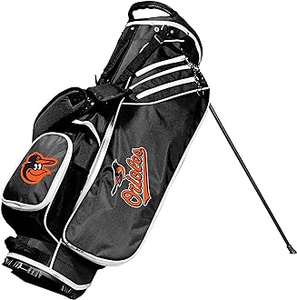 MLB Team Golf MLB Birdie Stand Golf Bag, Lightweight, 14-Way Club Divider, Spring Action Stand, Insulated Cooler Pocket, Velcro Glove and Umbrella Holder & Padded Handles